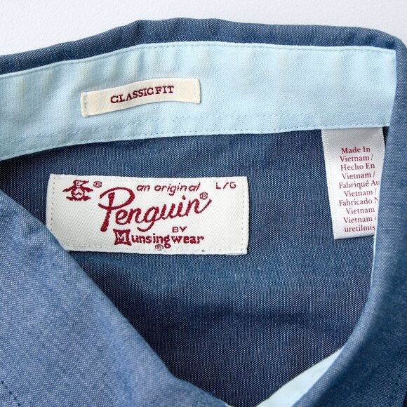 Blue Long Sleeve Penguin by Munsingwear - Men's Large - Classic Fit - Like New - Picture 2 of 6